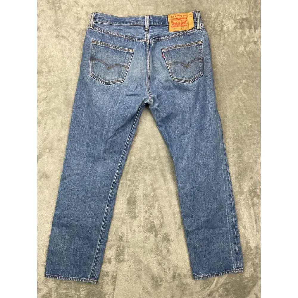 Levi's 501 Button-Fly Straight Fit Blue Denim Jeans Size 36x34 (Actual 34x31)‎